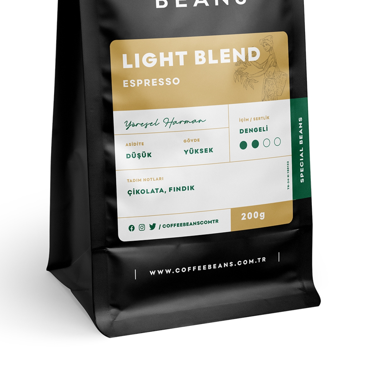 Light Blend (Yumuşak) Espresso Kahve Çekirdeği