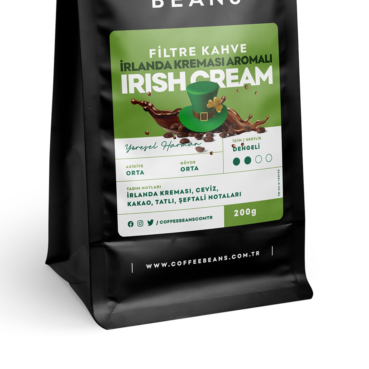 İrlanda Kreması Aromalı Filtre Kahve Çekirdeği